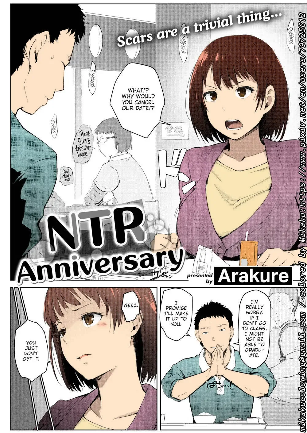 Read [Arakure - Syukurin] NTR Anniversary + ) [Syukurin] Mitsuha ~Netorare~ (Kimi no Na wa.) [English] [Colorized] by Mikaku - Fhentai.net