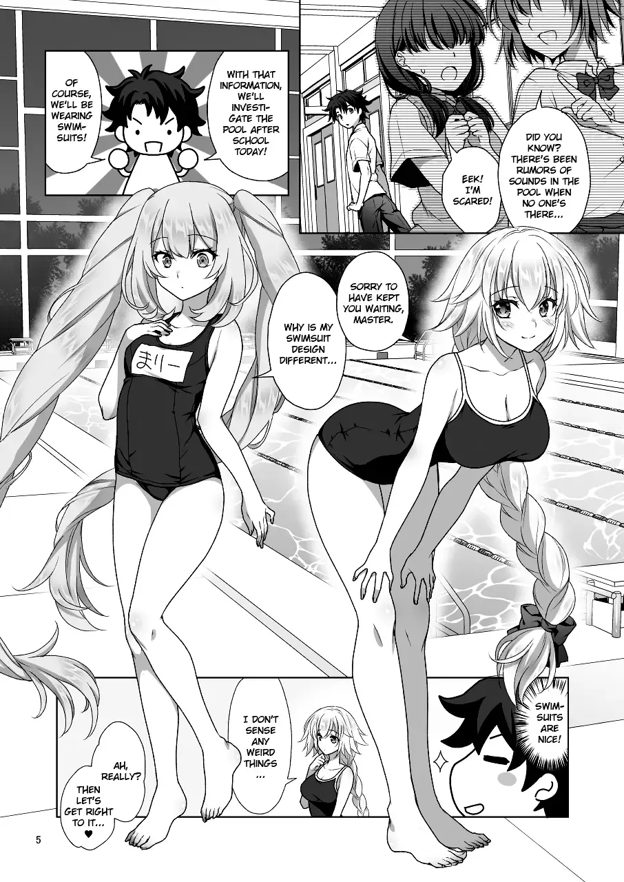 [Mori Marimo] Jeanne & Marie Sukumizu H Shimakuru Hon | A Book About Jeanne's & Maries's School Swimsuits Fhentai - Page 5