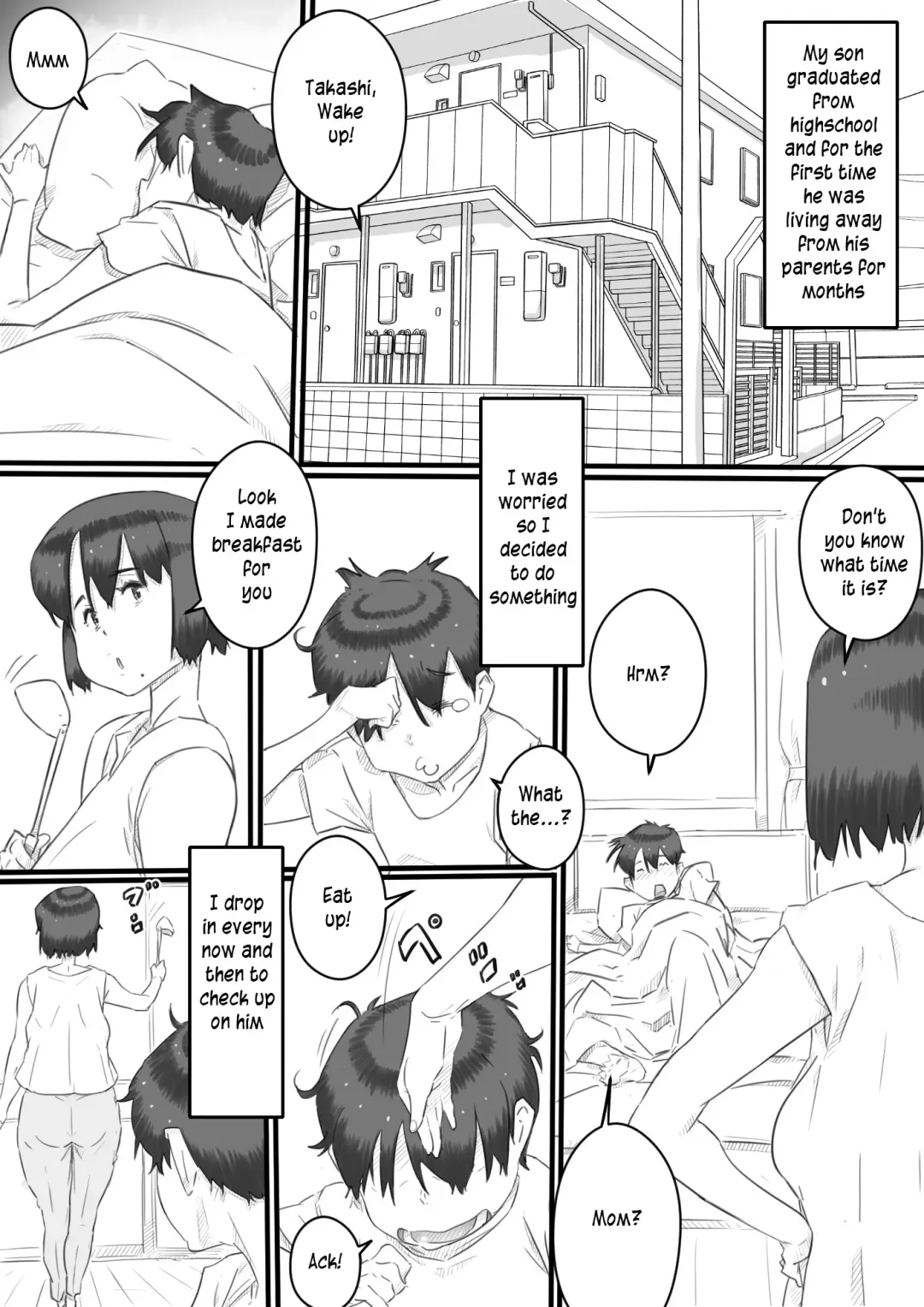 [Hirekatsu] Hitorigurashi no Musuko no Heya de | Staying over at my son's apartment Fhentai - Page 2