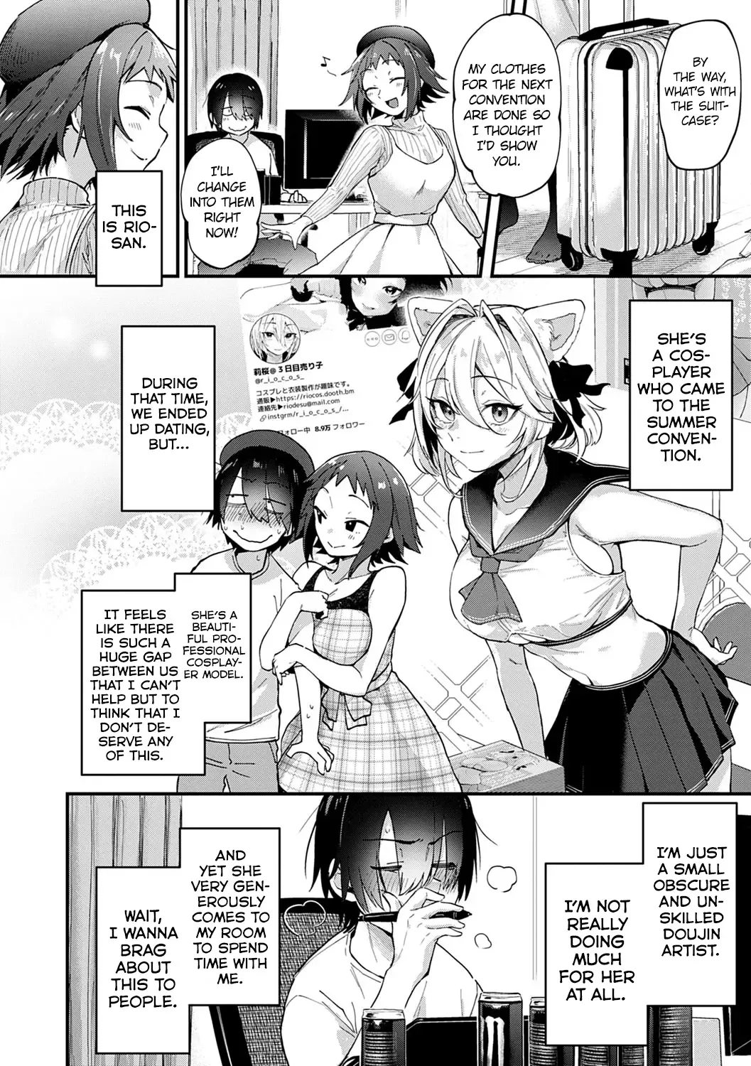 [Gosaiji] Doujin Sakka wa Layer Kanojo no Yume o Miru ka | Do Doujin Artists Dream of Cosplayer Girlfriends? Fhentai - Page 2