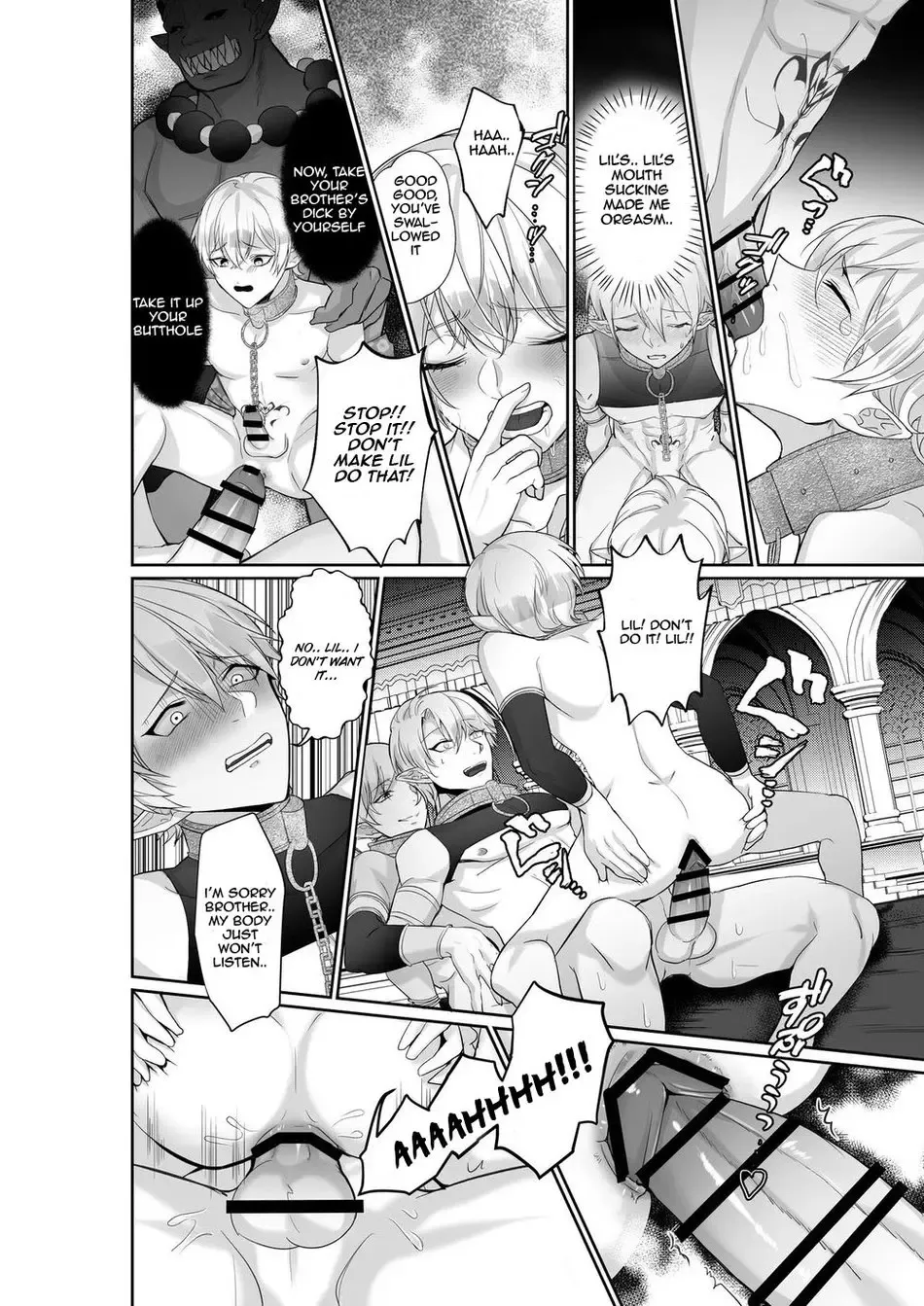 [Akagirenya - Kinokoyun] Elf Ouji-tachi no Kairaku Ochi Orc no Mama ni Naru nante | The Pleasure Fall of the Elven Princes Fhentai - Page 17