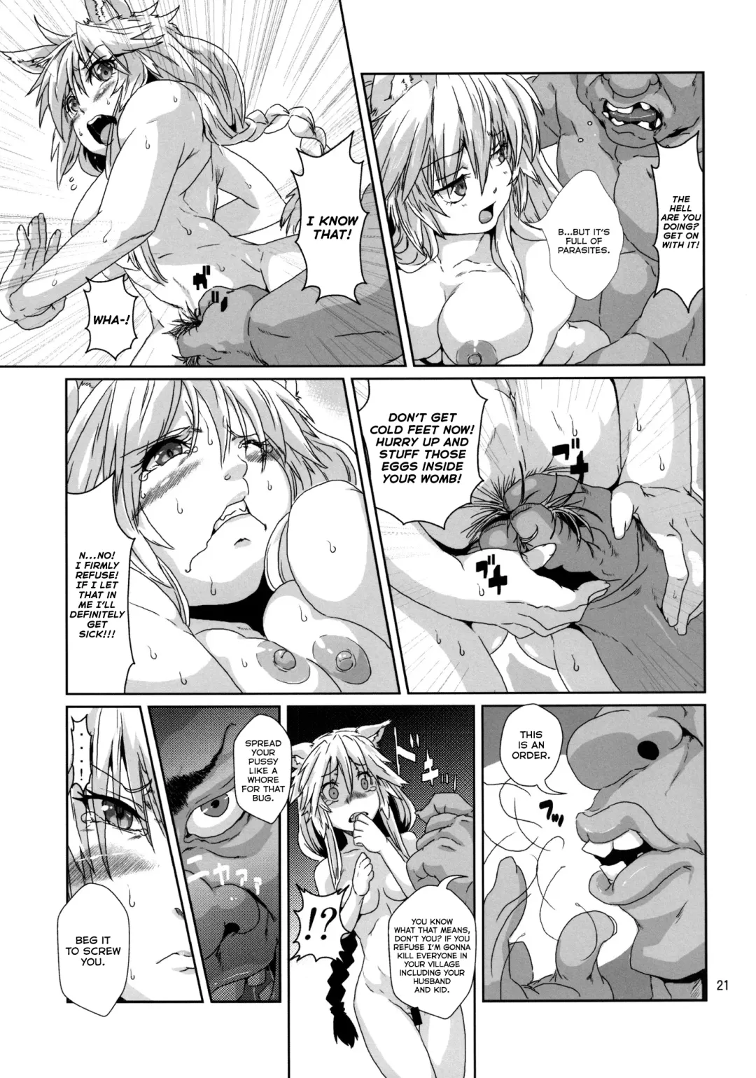 [Risei] Kodomo Orc ni Damasarete Kyouseiteki ni Mushi ni Sanran Saserareru Kemonomimi Elf Fhentai.net - Page 20