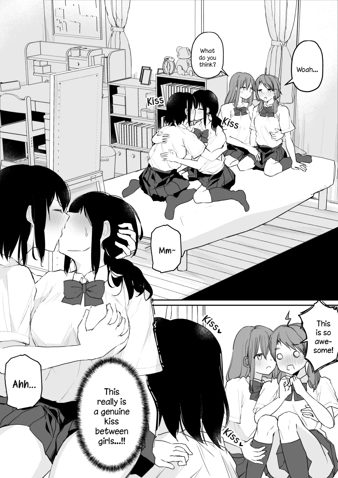 [Maguro Shining] Yuri Zuki Joshi ga Nandemoari no Ousama Game Yatta Kekka... Fhentai - Page 14