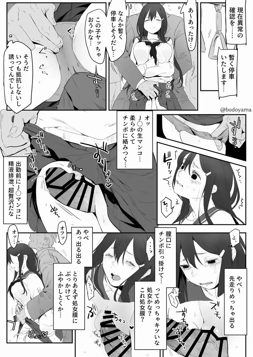 [Bodoyama] Otonashii JK o Chikan shite Denshanai de Okasu Hanashi Fhentai - Page 3