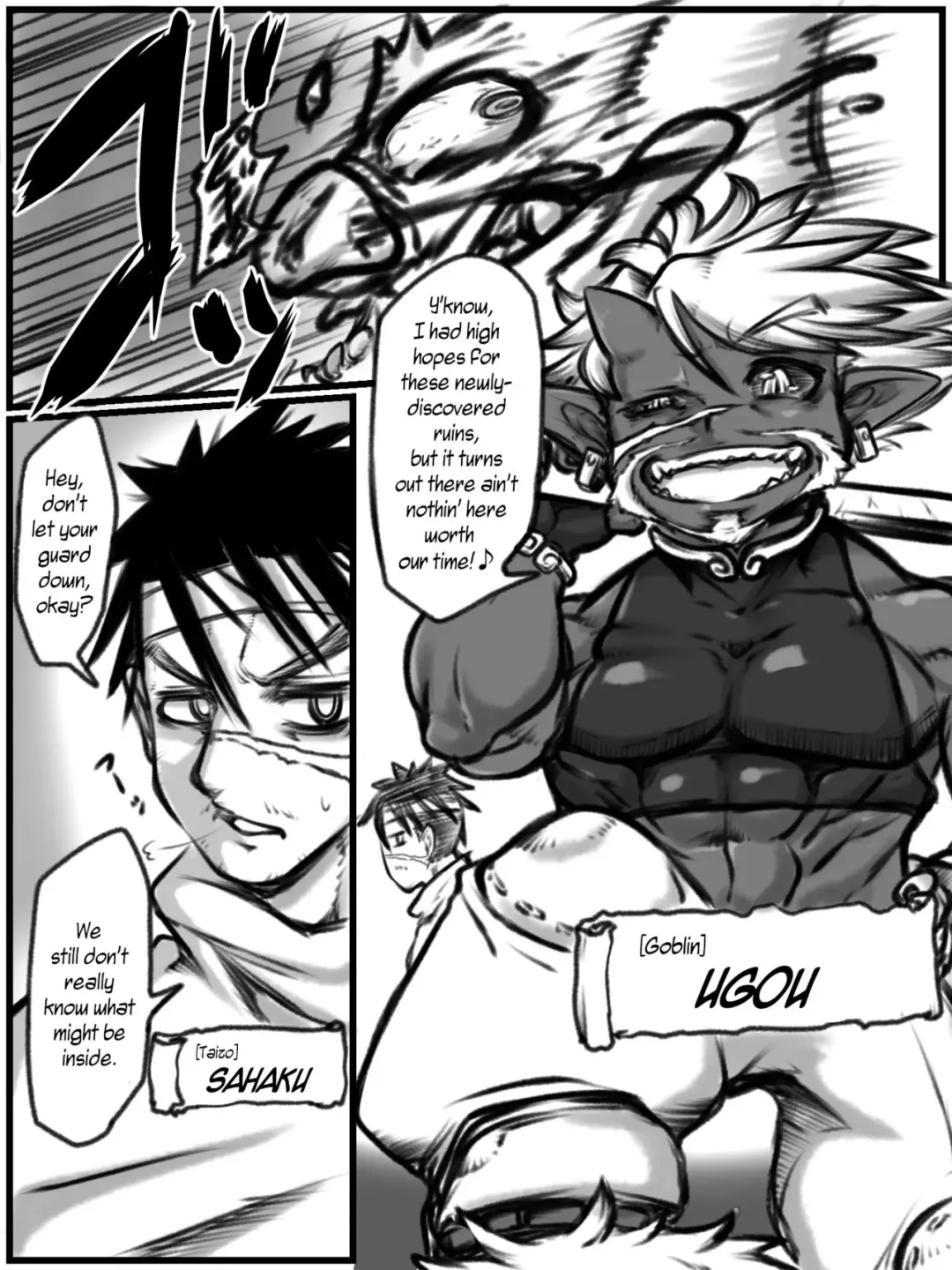 [Kumaneko] Ko-Oni Zoku to Kaizo Zoku | The Goblin and the Kaizo Fhentai - Page 1