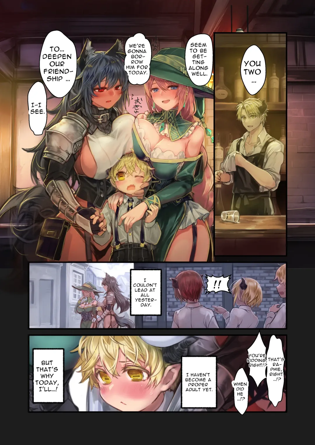 [Komota] MILK -Shota Inma ga Onee-san-tachi ni Hasamareru Banashi- | MILK -A story About An Incubus Being Fondled By Two Onee-sans- Fhentai - Page 100