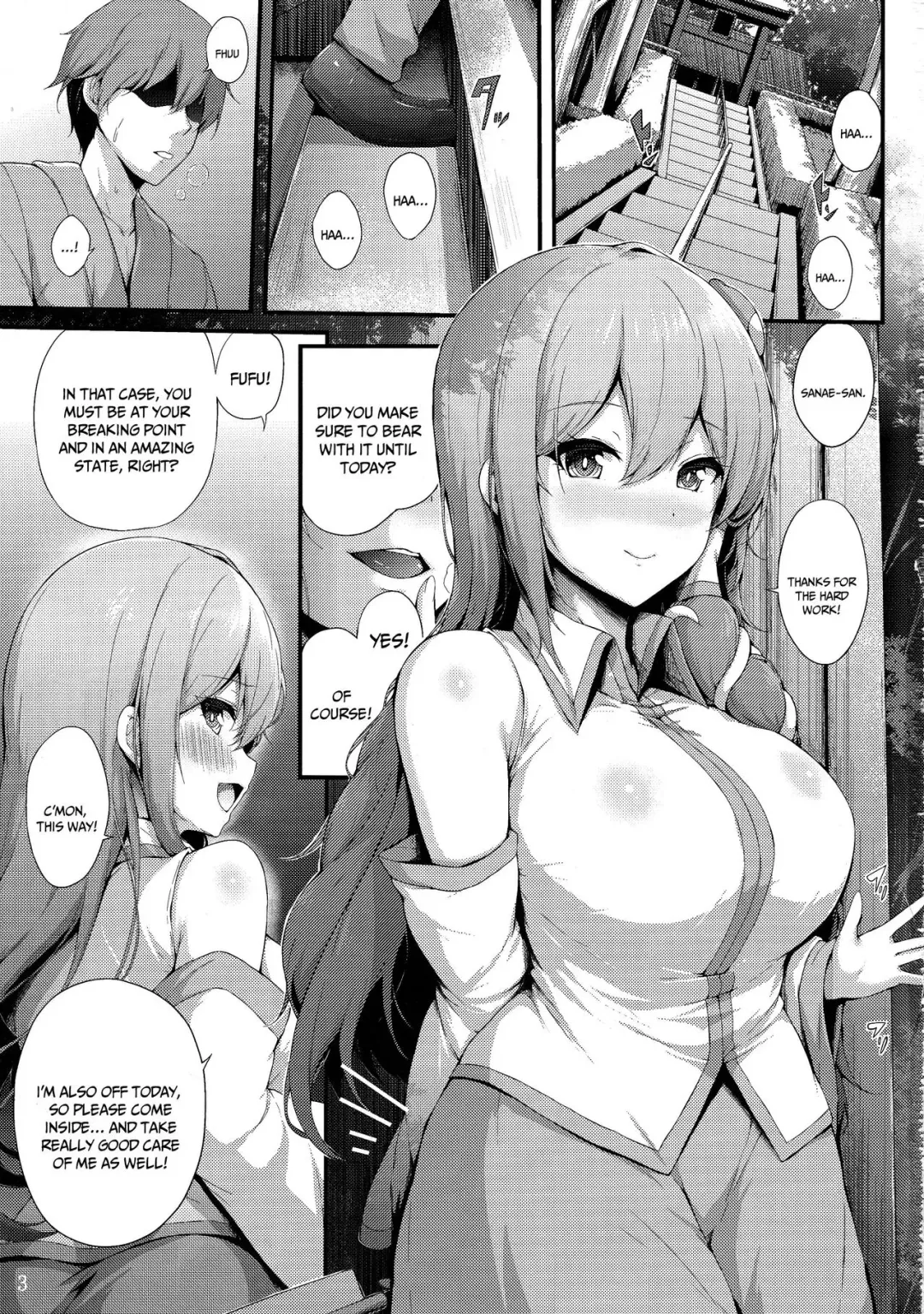 [Yukiusagi.] Sanae-san to Ichinichi Gohoushi | Sanae-san's First Of The Week Service Fhentai.net - Page 2