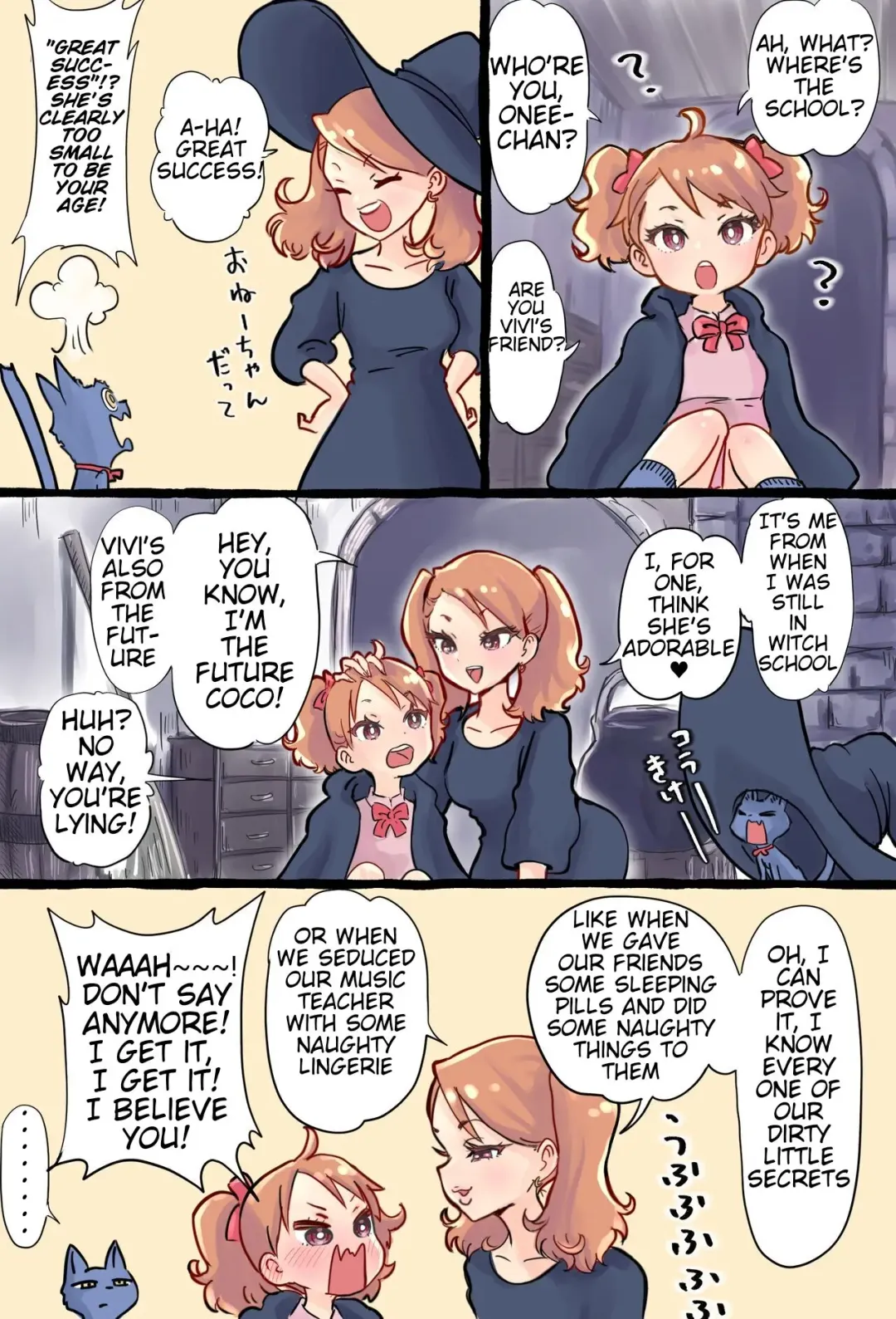 [Tsubame] A story about a futanari witch who summons her past self with summoning magic and has sex with her smaller self Fhentai - Page 7