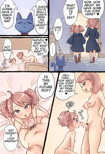 [Tsubame] A story about a futanari witch who summons her past self with summoning magic and has sex with her smaller self Fhentai - Page 8