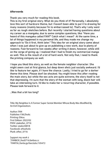 [Fan] Otonari-san wa Yami Soshiki ni Nikutai Kaizou sareta Moto Seigi Sentai Member deshita | My Neighbor Is a Former Super Sentai Member Whose Body Was Modified by an Evil Organization Fhentai - Page 23