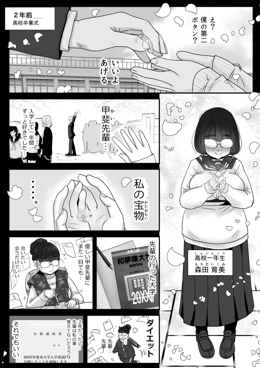 [Wamuko] Boku o 2-nenkan Omoi Tsuzukete Onaji Daigaku ni Nyuugaku Shitekita Uchiki na Bakunyuu Kouhai-chan to Icha Love Sex Fhentai - Page 3