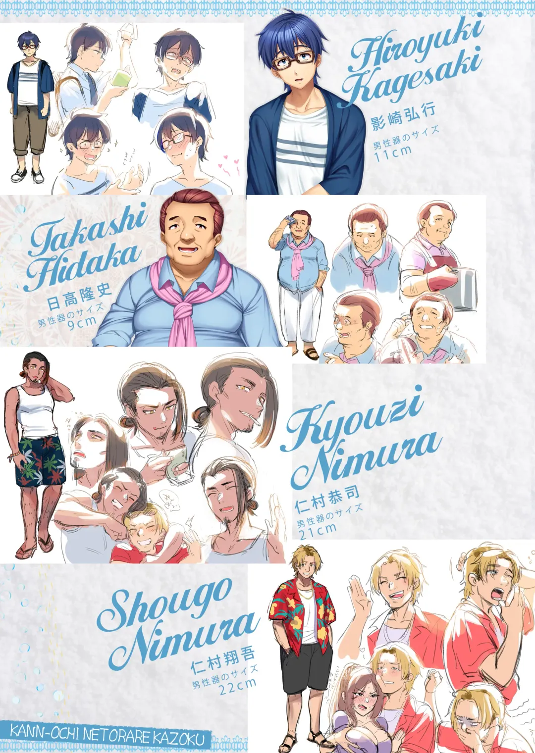 [Minamoto] Kan'ochi x Netorare Kazoku ~Anata, Yurushite. Watakushi-tachi, Uwaki Sex ni Honki de Hamacchatta no~ -Settei Shiryoushuu- Fhentai - Page 11