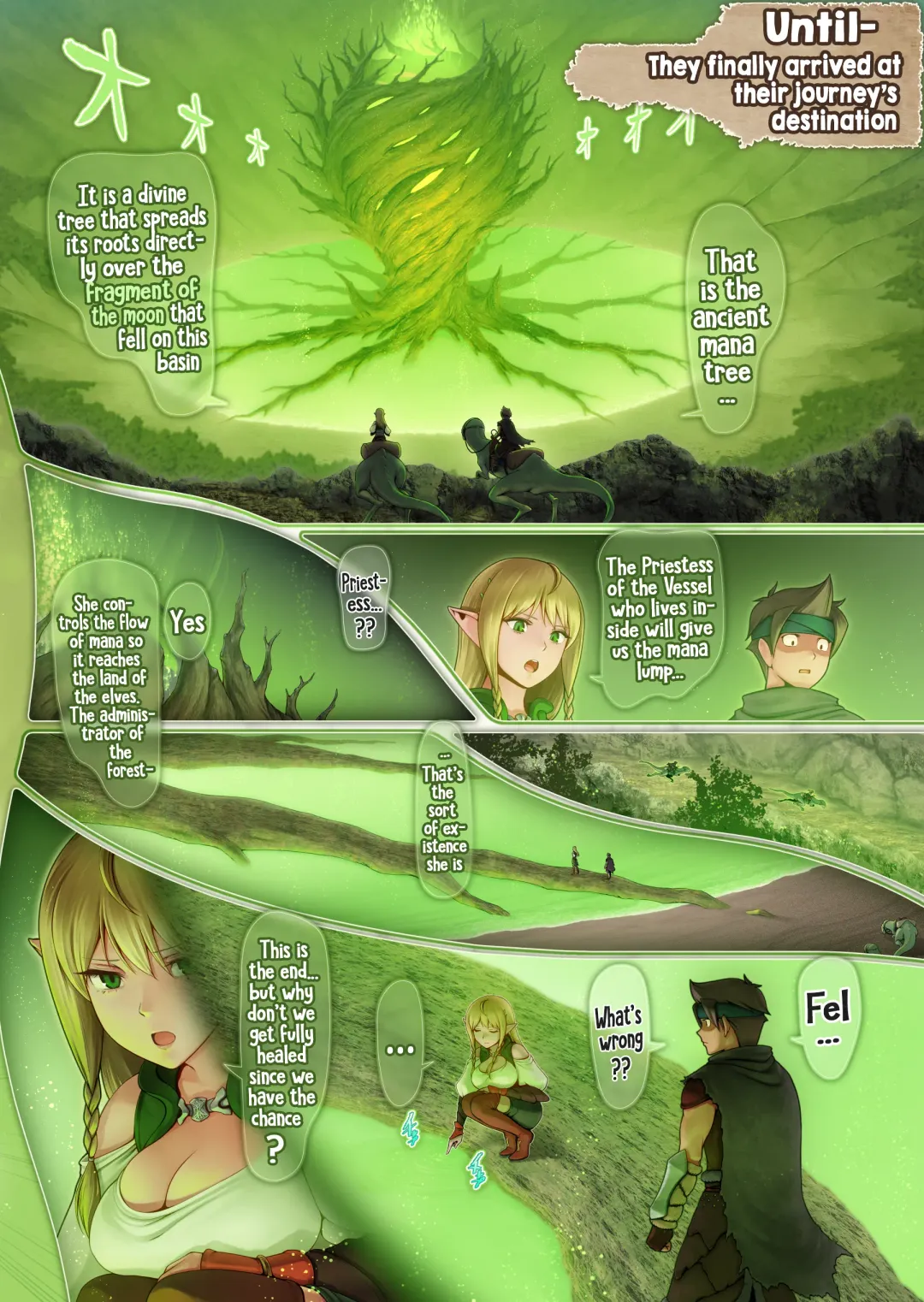 Fel to Mana no Mori -Taieki de Tairyoku Kaifuku sasetekureru Bakunyuu Healer Elf- | Fel and the Forest of Mana -The big titty elf healer recovers my stamina with her bodily fluids- Fhentai.net - Page 41