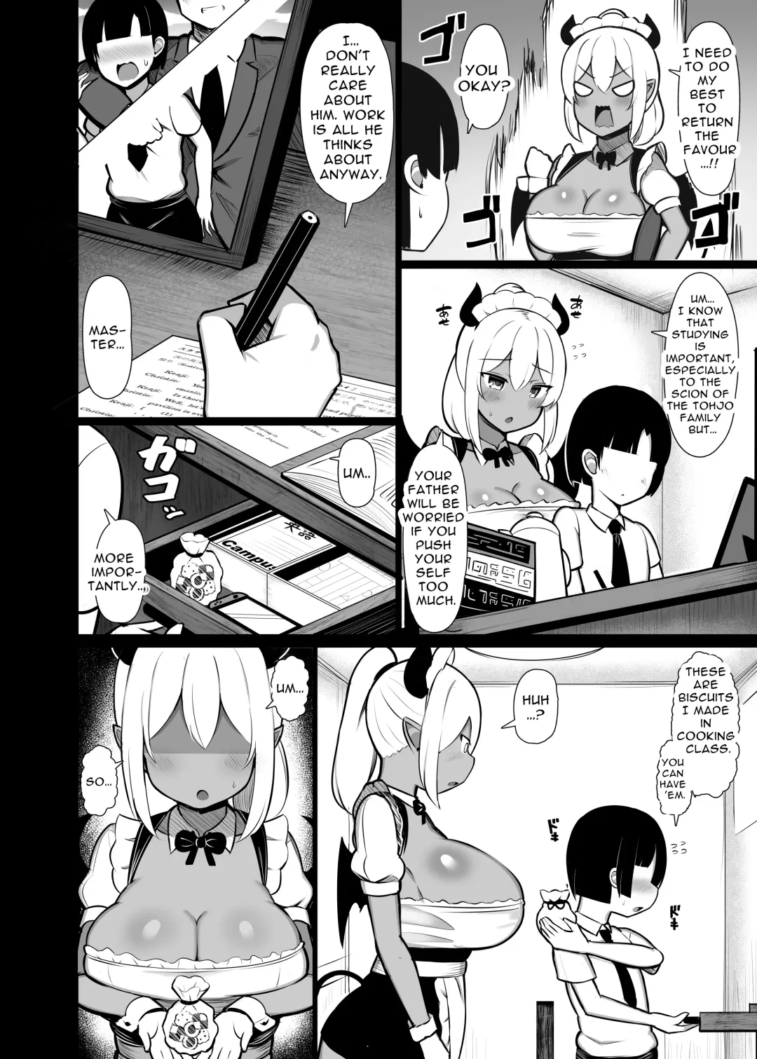 [Jakko] Goshujin-sama no Ochinchin wa Yuzurenai ~Succubus Maid to Nukirobo Maid~ Fhentai.net - Page 4