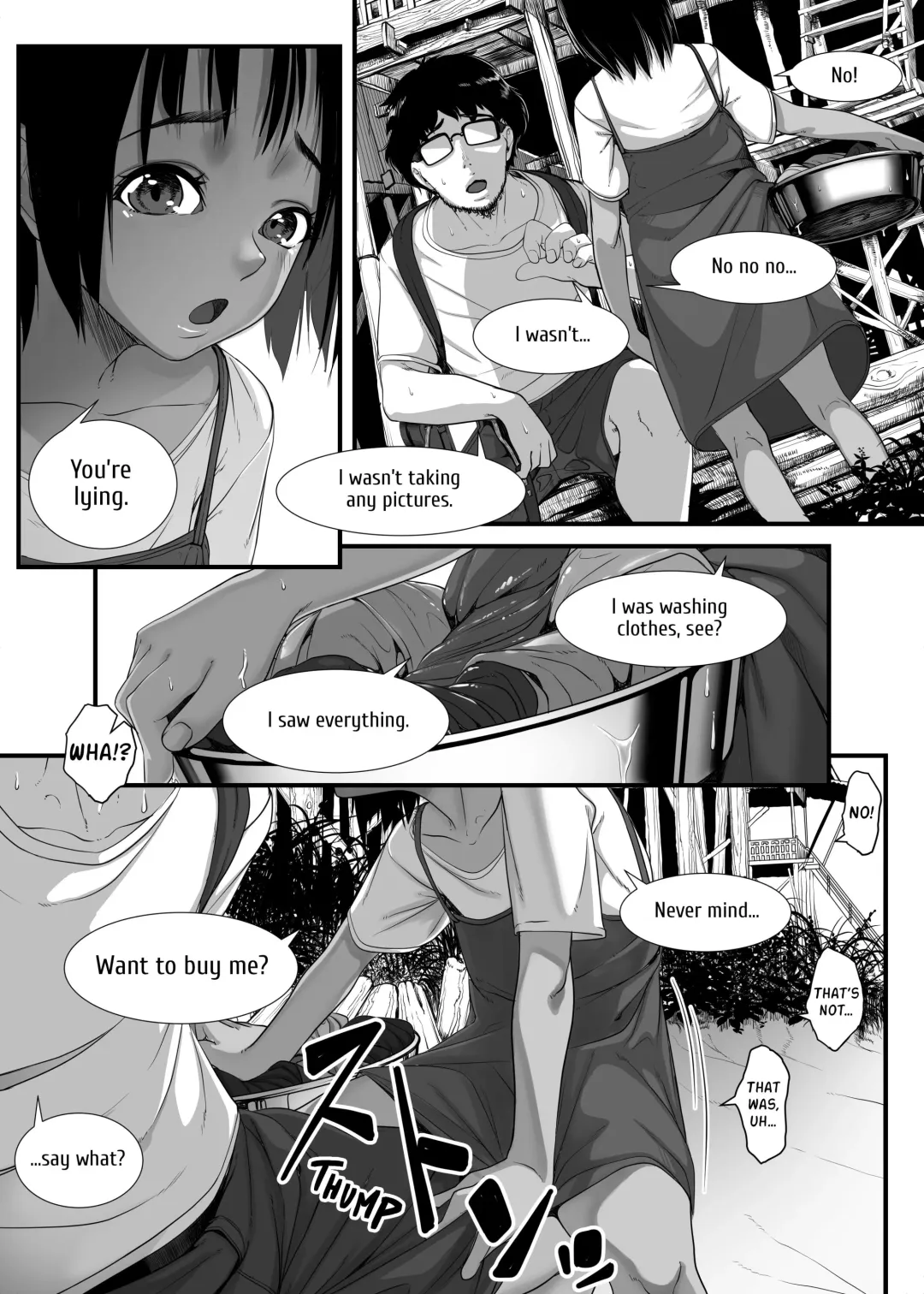 [Numata Shizumu] Asia no Hinminkutsu de Hounyou Tousatsu Shitetara Tsurutsuru Omanko Kaeta Hanashi | That Time I Took Peeping Photos of Girls Urinating in an Asian Slum and Bought a Smooth Pussy Fhentai - Page 11