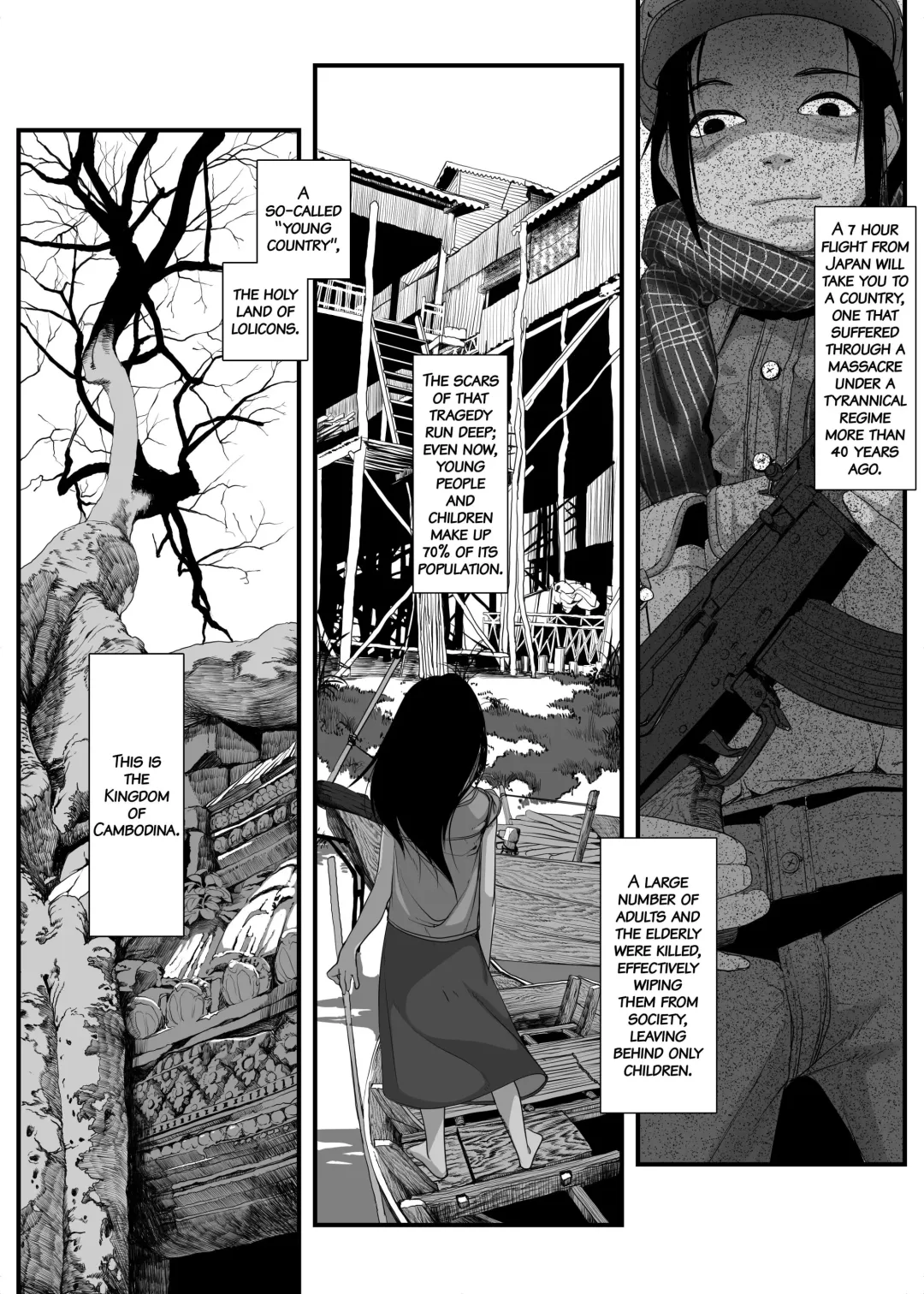 [Numata Shizumu] Asia no Hinminkutsu de Hounyou Tousatsu Shitetara Tsurutsuru Omanko Kaeta Hanashi | That Time I Took Peeping Photos of Girls Urinating in an Asian Slum and Bought a Smooth Pussy Fhentai - Page 3