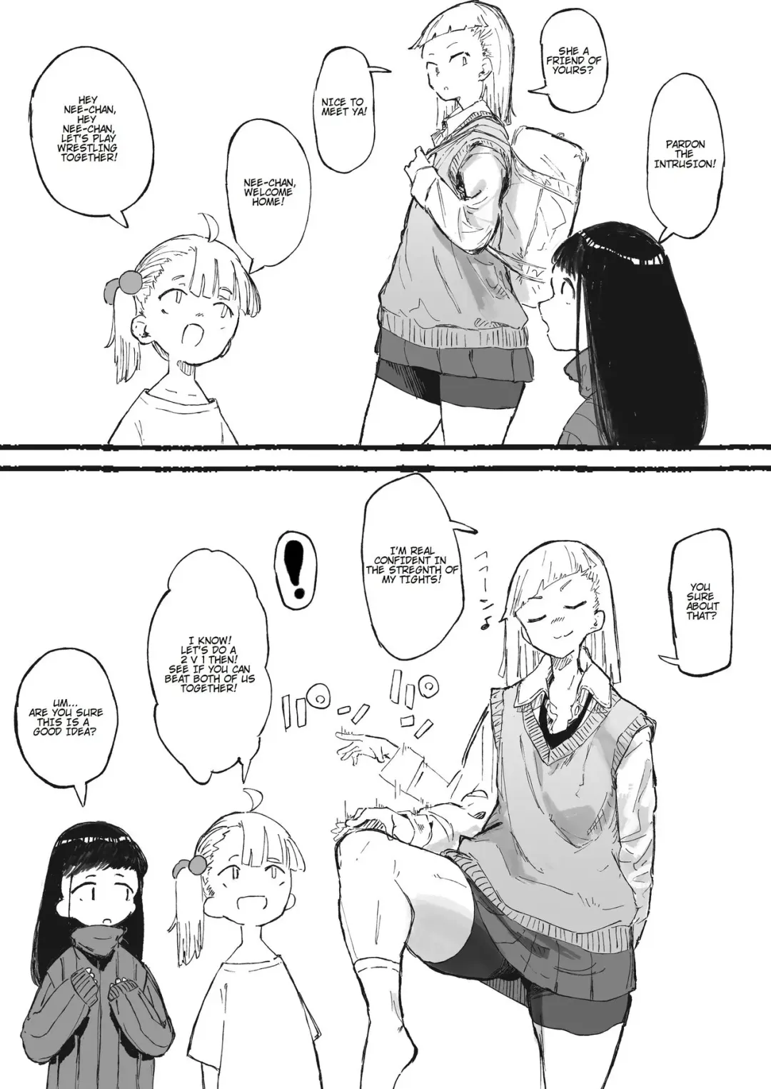 [Boukoku Daitouryou] Ashi no Futosa ni wa Jishin ga Atta Ane | My older sister is confident in the strength of her legs Fhentai.net - Page 1