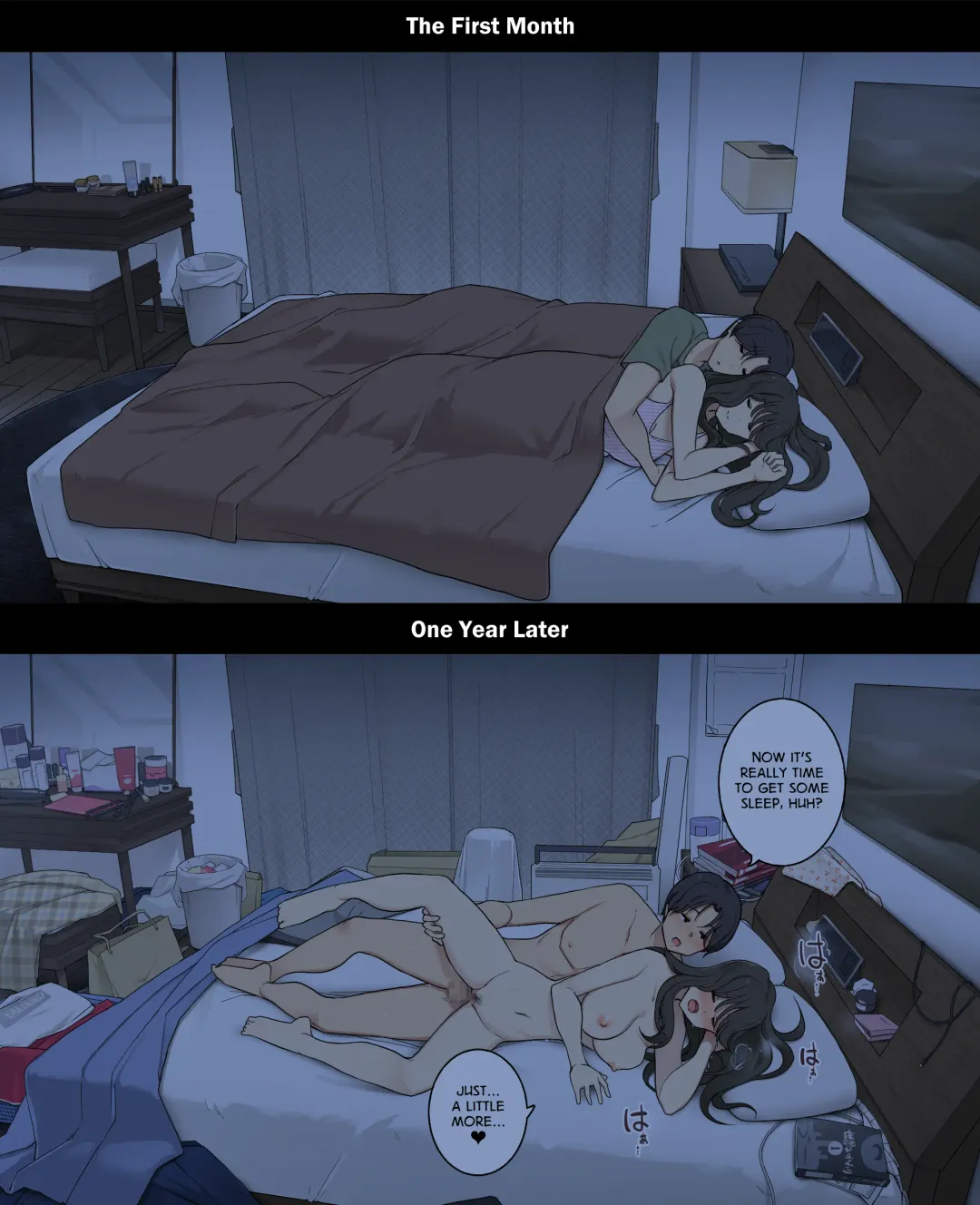 [Wakamatsu] Dousei Seikatsu Ikkagetsume to Ichinen Ato, Asaokite kara Shuushin made no Hikaku | A Day in the Life of a Couple: Their First Month Living Together vs. One Year Later Fhentai - Page 25