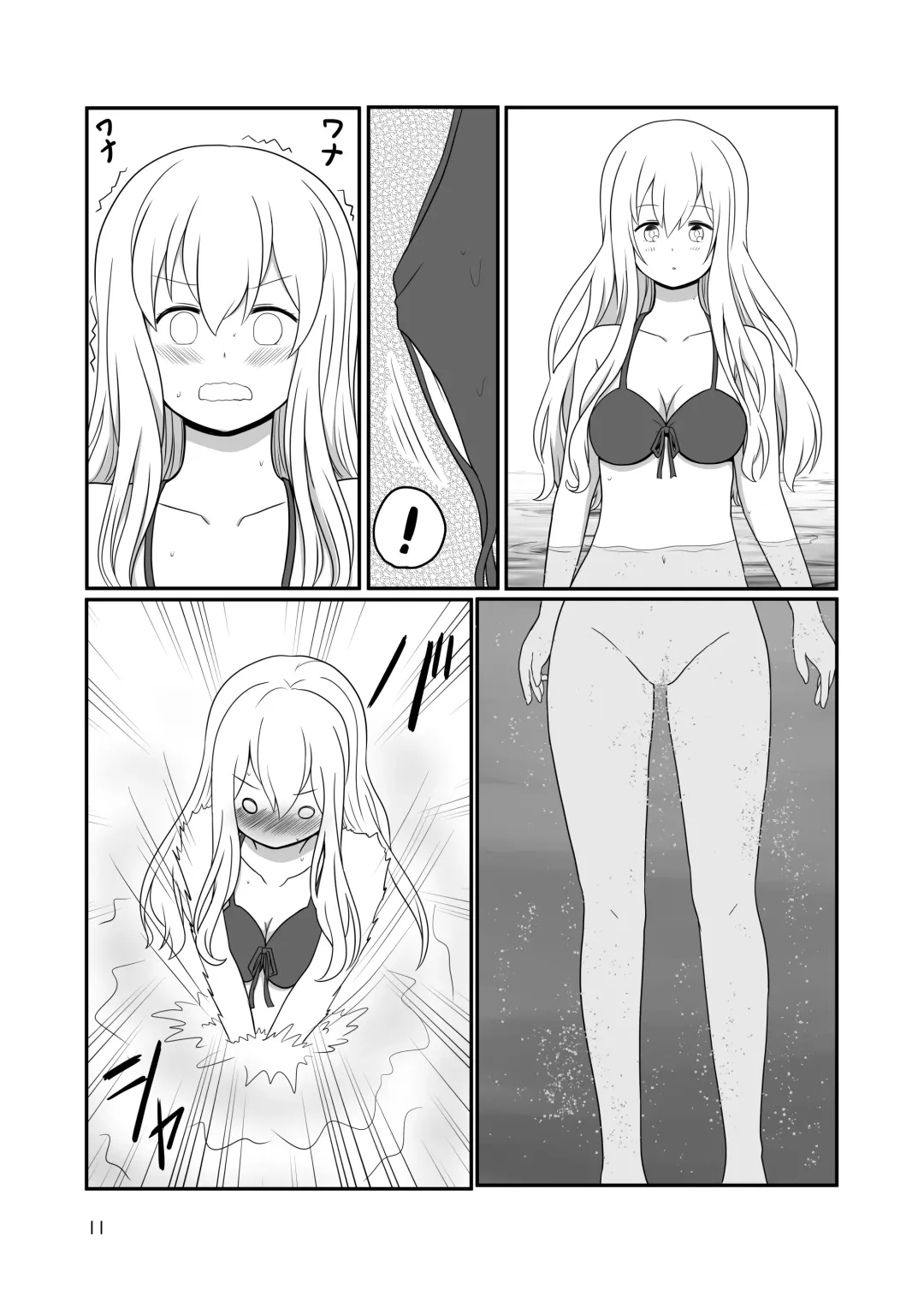 [Kurosawa Karura] Umi de Roshutsu Play Shichau Yuriple | A yuri couple does exhibitionism at the beach Fhentai - Page 10