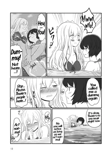 [Kurosawa Karura] Umi de Roshutsu Play Shichau Yuriple | A yuri couple does exhibitionism at the beach Fhentai.net - Page 12