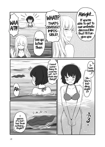 [Kurosawa Karura] Umi de Roshutsu Play Shichau Yuriple | A yuri couple does exhibitionism at the beach Fhentai.net - Page 18