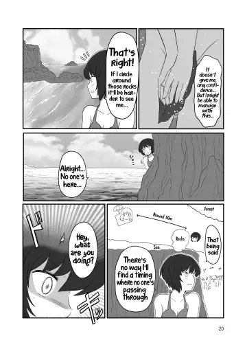 [Kurosawa Karura] Umi de Roshutsu Play Shichau Yuriple | A yuri couple does exhibitionism at the beach Fhentai.net - Page 19