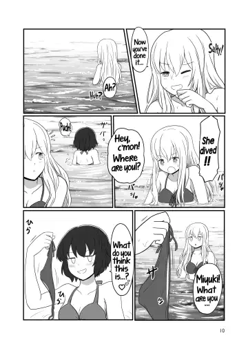 [Kurosawa Karura] Umi de Roshutsu Play Shichau Yuriple | A yuri couple does exhibitionism at the beach Fhentai.net - Page 9