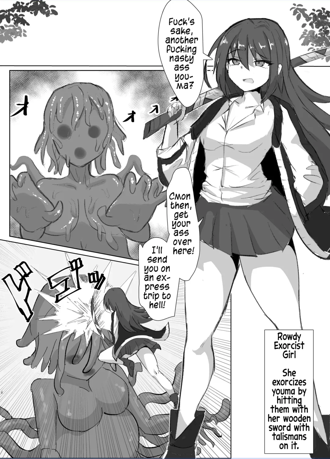 [Anomano] Yankee Taimashi-chan Naedoko Shikyuuka | A Rowdy Exorcist Girl's Transformation Into a Seedbed Womb Fhentai - Page 1