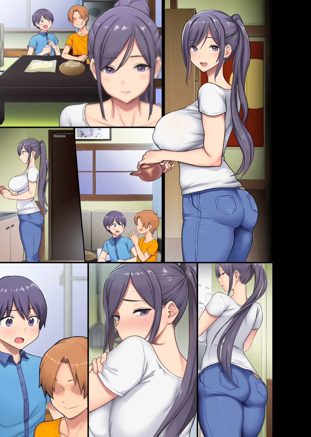 [Meme50 - Ohkami Ryosuke] Kyonyuu Miboujin to Musuko no Waruui Otomodachi Fhentai - Page 44