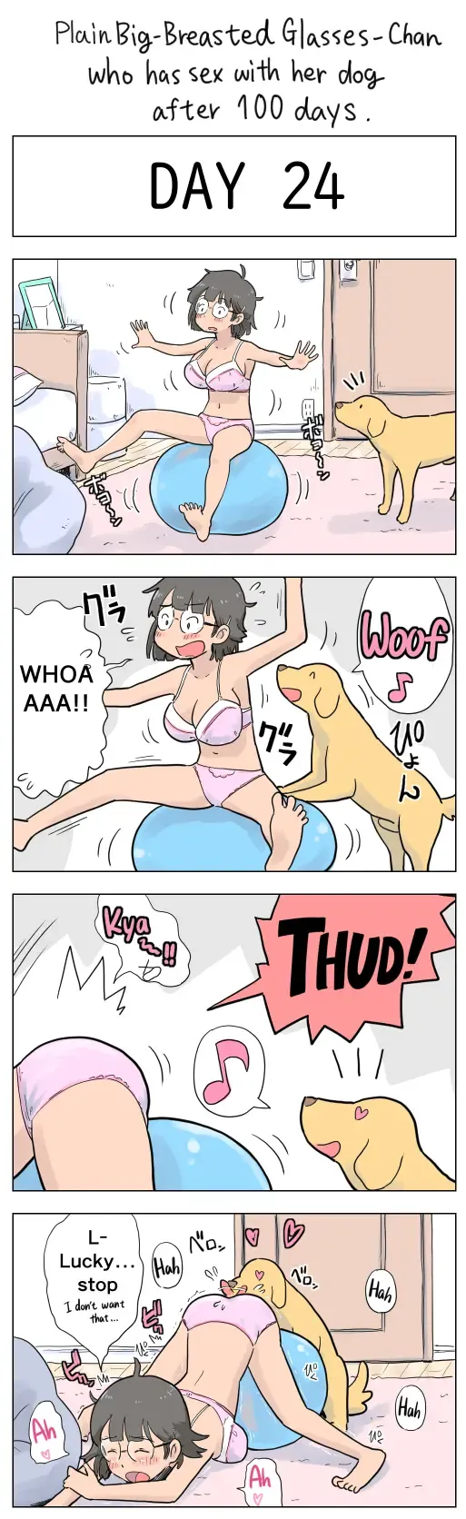 [Lithium] Plain Big-Breasted Glasses-Chan who has sex with her dog after 100 days Fhentai.net - Page 24