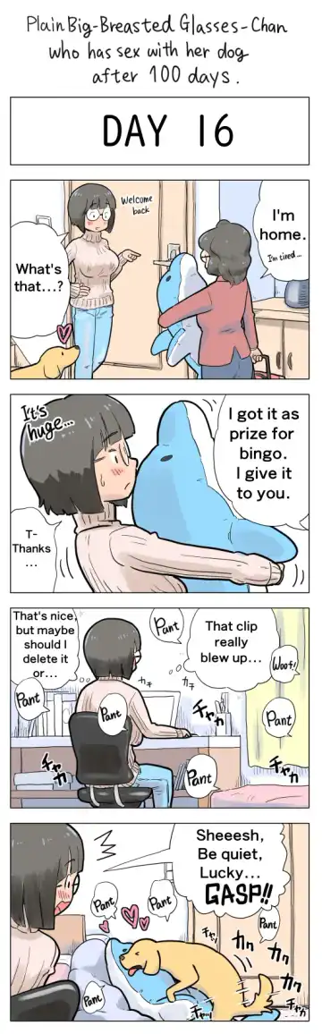 [Lithium] Plain Big-Breasted Glasses-Chan who has sex with her dog after 100 days Fhentai.net - Page 16