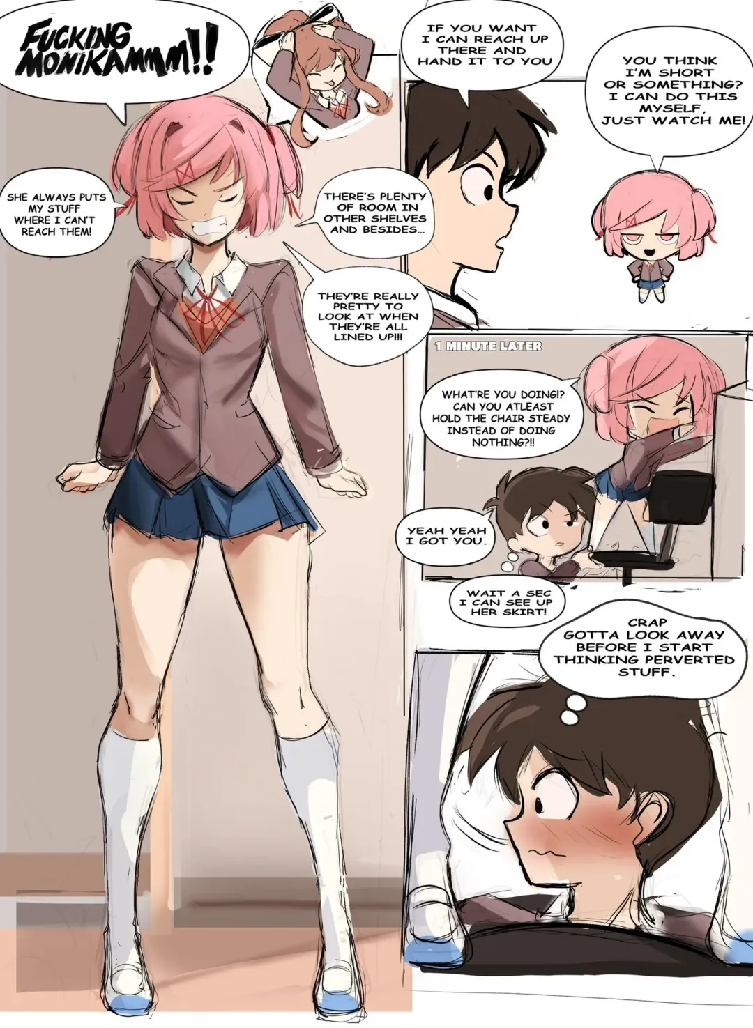 【rak_fork/ddlc/夏树/R18 comic】Play with me Fhentai.net - Page 2