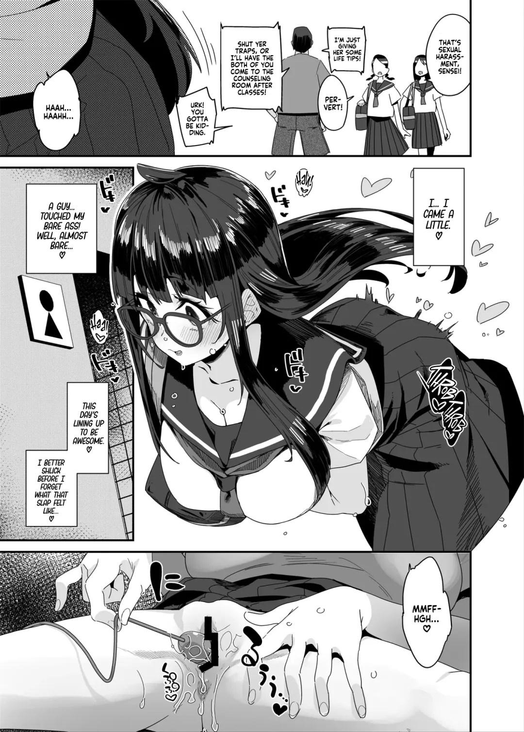[Maeshima Ryou] Dosukebe Kyonyuu JC ga Kounai Onanie Suru Hanashi | The Slutty, Stacked Middle-Schooler Who Shlicks During Class Fhentai - Page 12
