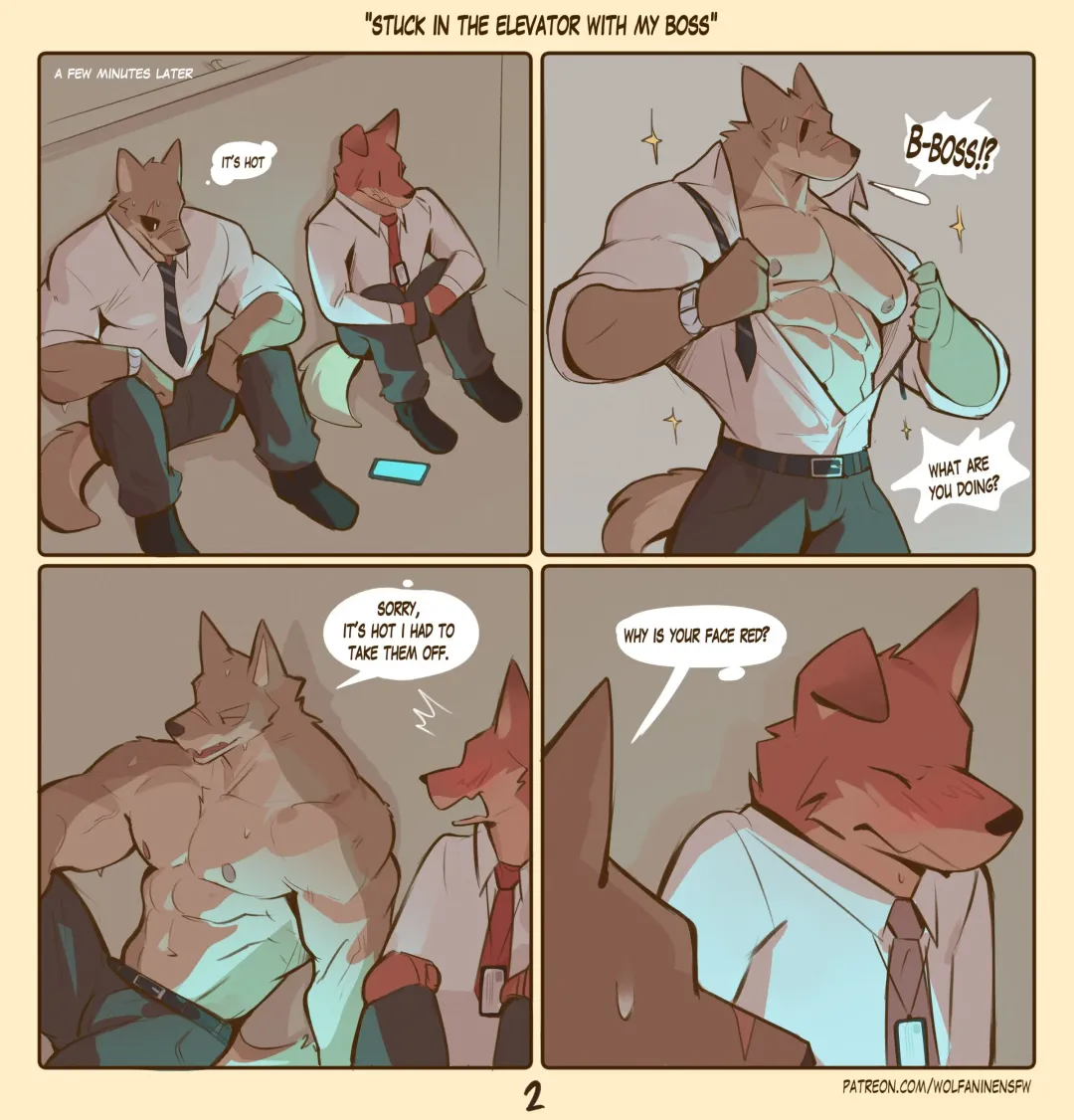 [Wolfanine] Stuck in the Elevator with My Boss Fhentai.net - Page 2