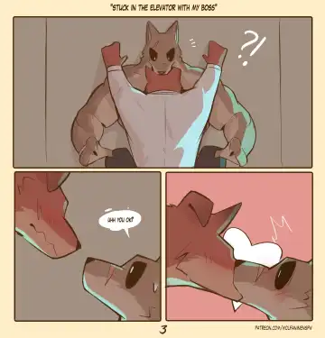 [Wolfanine] Stuck in the Elevator with My Boss Fhentai - Page 3