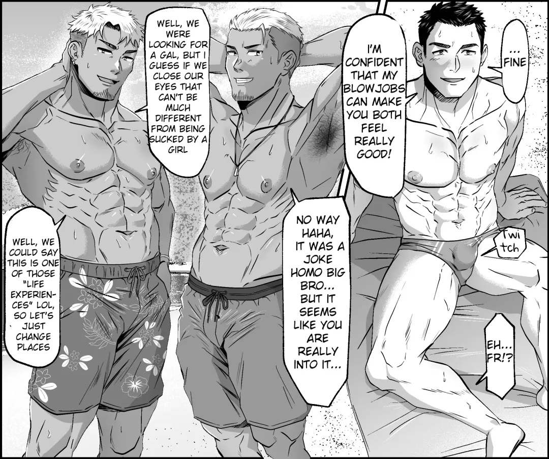 [Kasai Kowmei - Shiro] Beach de Nonke no Seishori Suru Koto ni Natta Ohanashi | A story about having sex with straight guys on the beach (decensored) Fhentai - Page 2