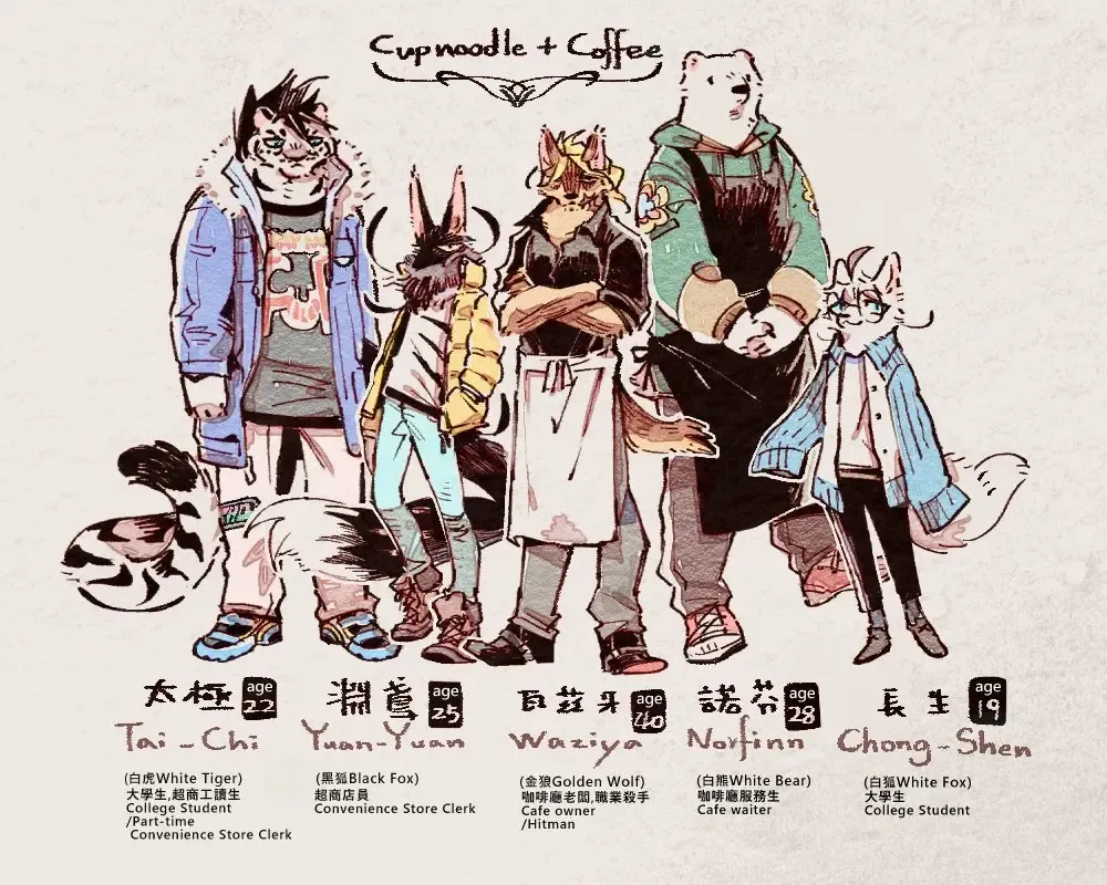 Wolf & Bear & Cafe // Fox & Tiger & Cup Noodles Fhentai - Page 110