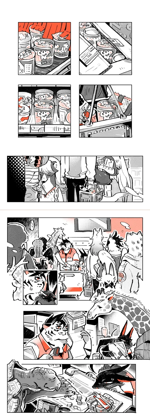 Wolf & Bear & Cafe // Fox & Tiger & Cup Noodles Fhentai - Page 56