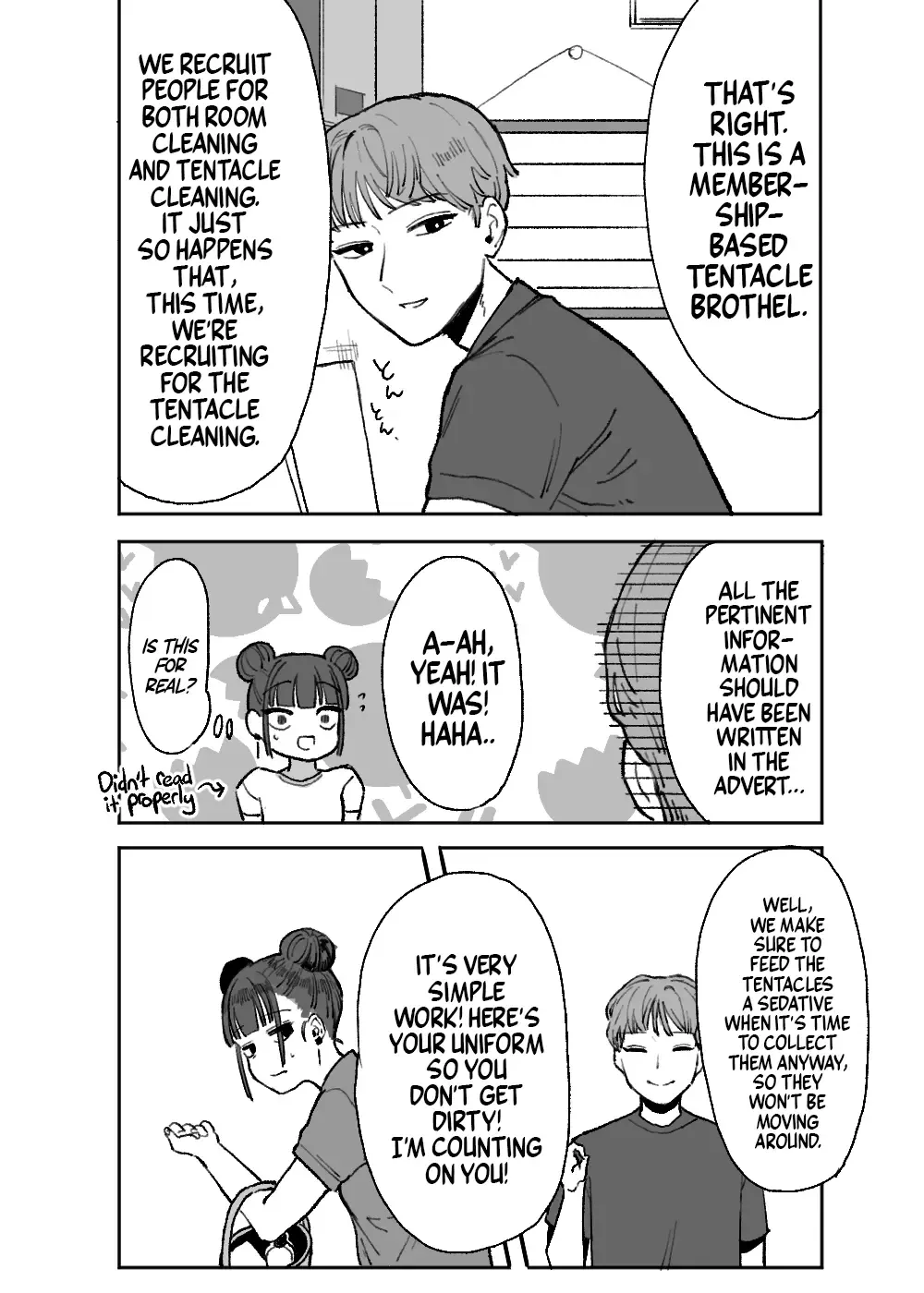 [Kanashiro No Hako] Shokushu Fuuzoku Seisou Baito | Job: Cleaner at at Tentacle Brothel Fhentai - Page 5