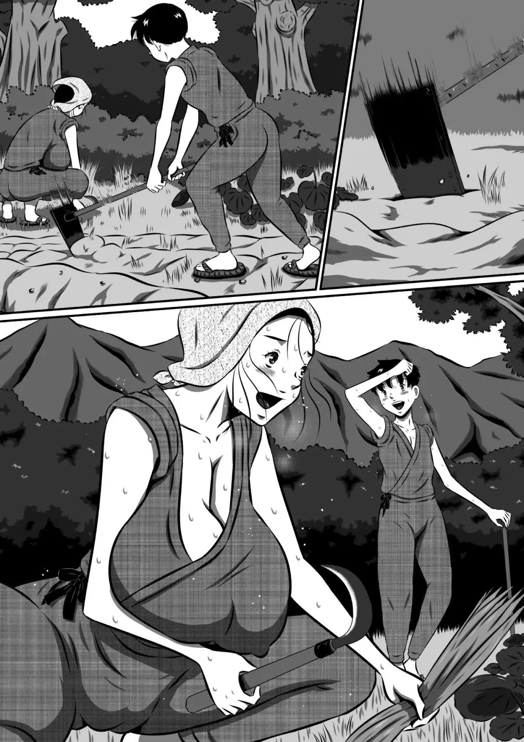 [Point Takashi] Oyako Futari no Touhikou! Mayoikonda Kakurezato de Asa kara Ban made Sex Zanmai! Fhentai - Page 47