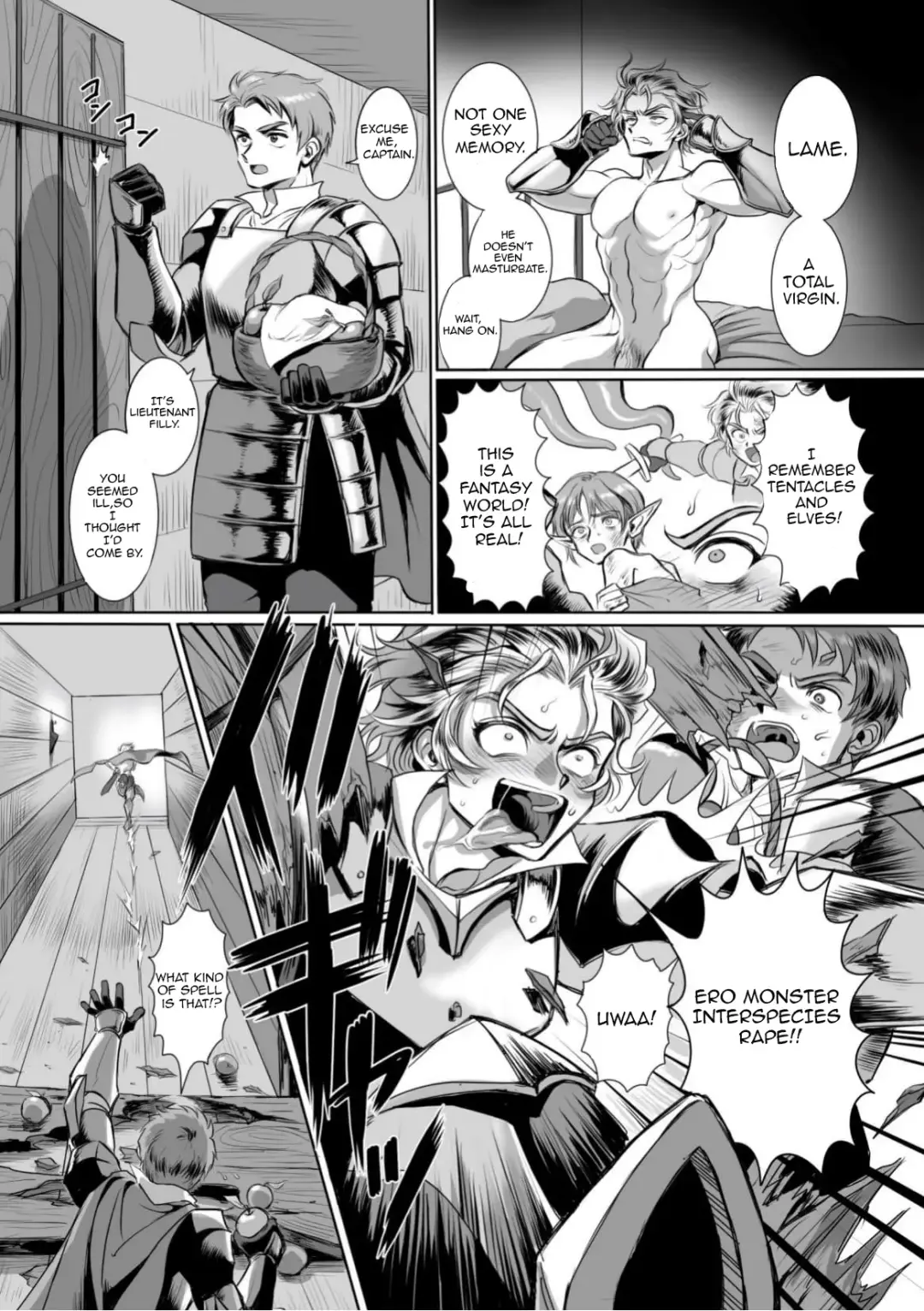 [Usuno Taro] Hyoui Kan Kishi Stallion Kimo Otoko ni Nottorare Buzama Zecchou! | Possessed Knight Stallion: Forced to Climax by a Creeper! Ch. 1 Fhentai.net - Page 10