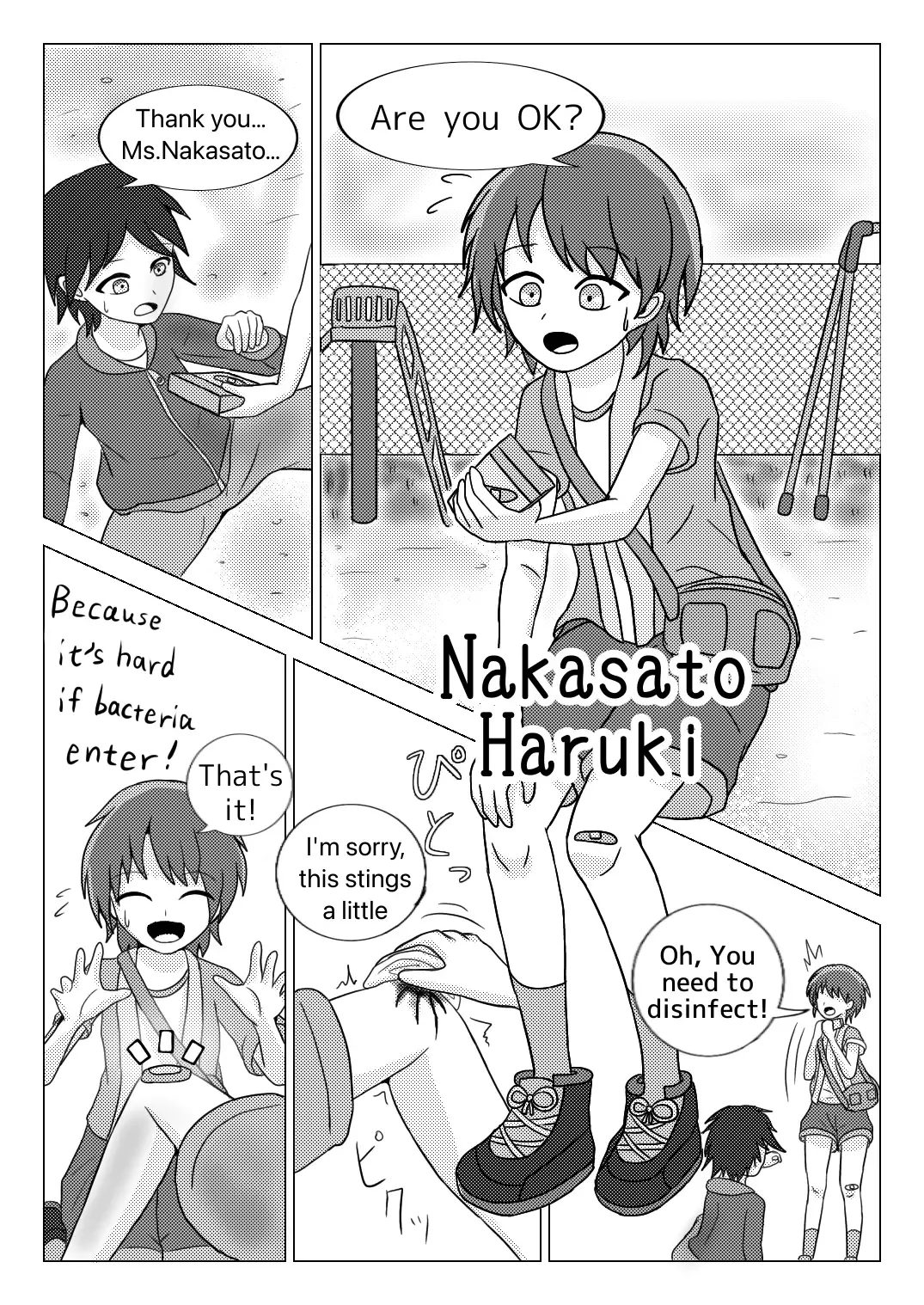 [Naganine] Shuugakuryokou no Bus no Naka de -Suitou to Bansoukou- | In the school trip bus -Water bottle and band-aid- Fhentai - Page 28