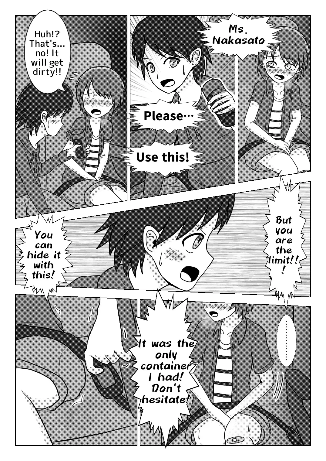[Naganine] Shuugakuryokou no Bus no Naka de -Suitou to Bansoukou- | In the school trip bus -Water bottle and band-aid- Fhentai - Page 39