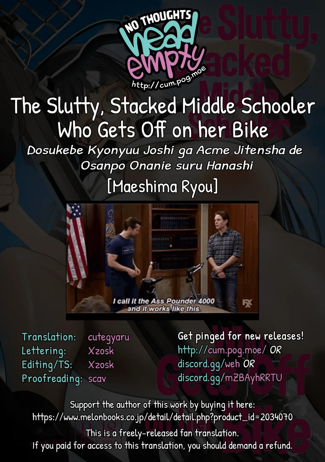 [Maeshima Ryou] Dosukebe Kyonyuu Joshi ga Acme Jitensha de Osanpo Onanie suru Hanashi | The Slutty, Stacked Middle Schooler Who Gets Off on her Bike Fhentai.net - Page 57