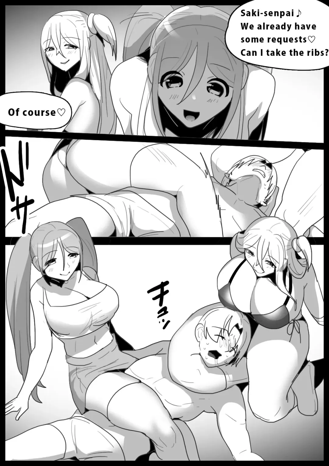 [Toppogi] Boxer no Ore ga, Kyonyuu Joshi Pro Wrestler Futari ni Namahaishin de Juurin Sare, Koukai Shokei Sareru Hanashi. | Publically punished and trampled by two large-breasted wrestlers. Fhentai - Page 7