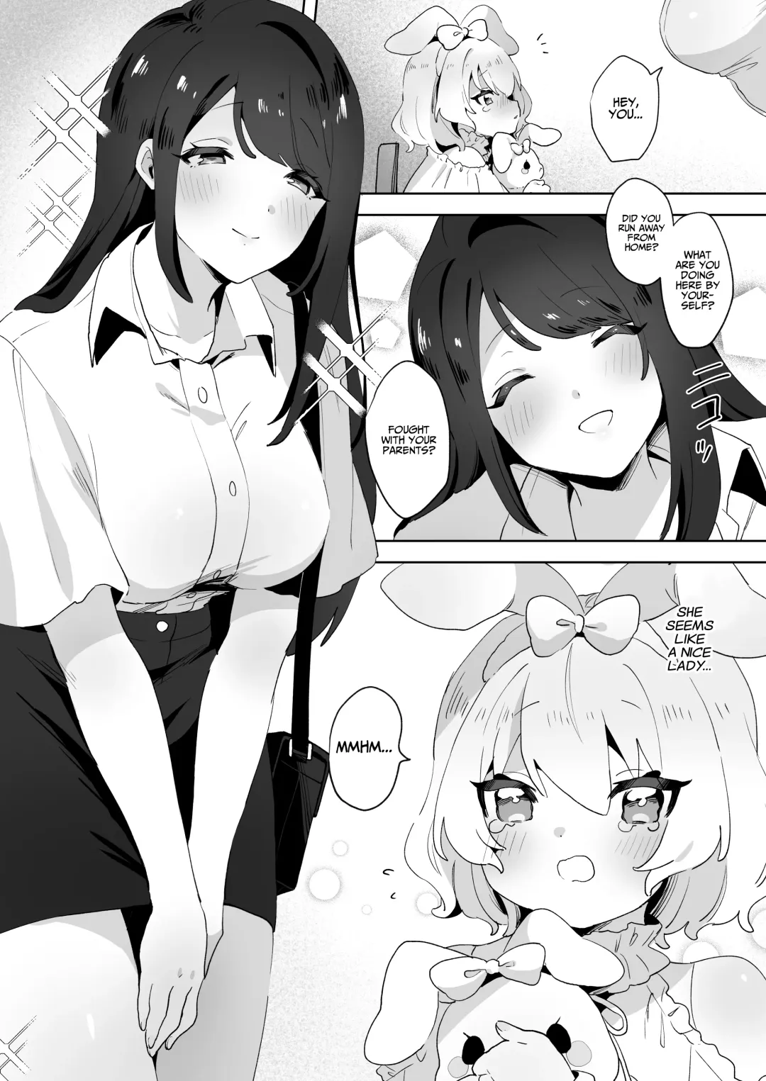 skeb Yuri Ecchi Manga | Runaway Loli and the Futanari Onee-san Fhentai - Page 2