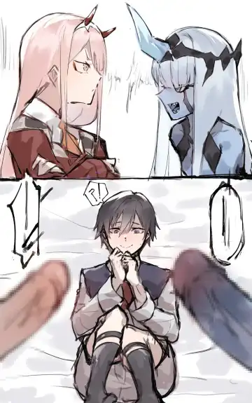 Zero Two and Zero One x Hiro futa - Fhentai.net