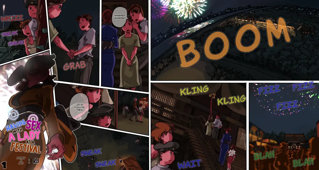 Shounen ga Ennichi de Nazo no Onee-san to Sex | Boys who meet mysterious lady and have sex with her during a festival Fhentai - Page 1