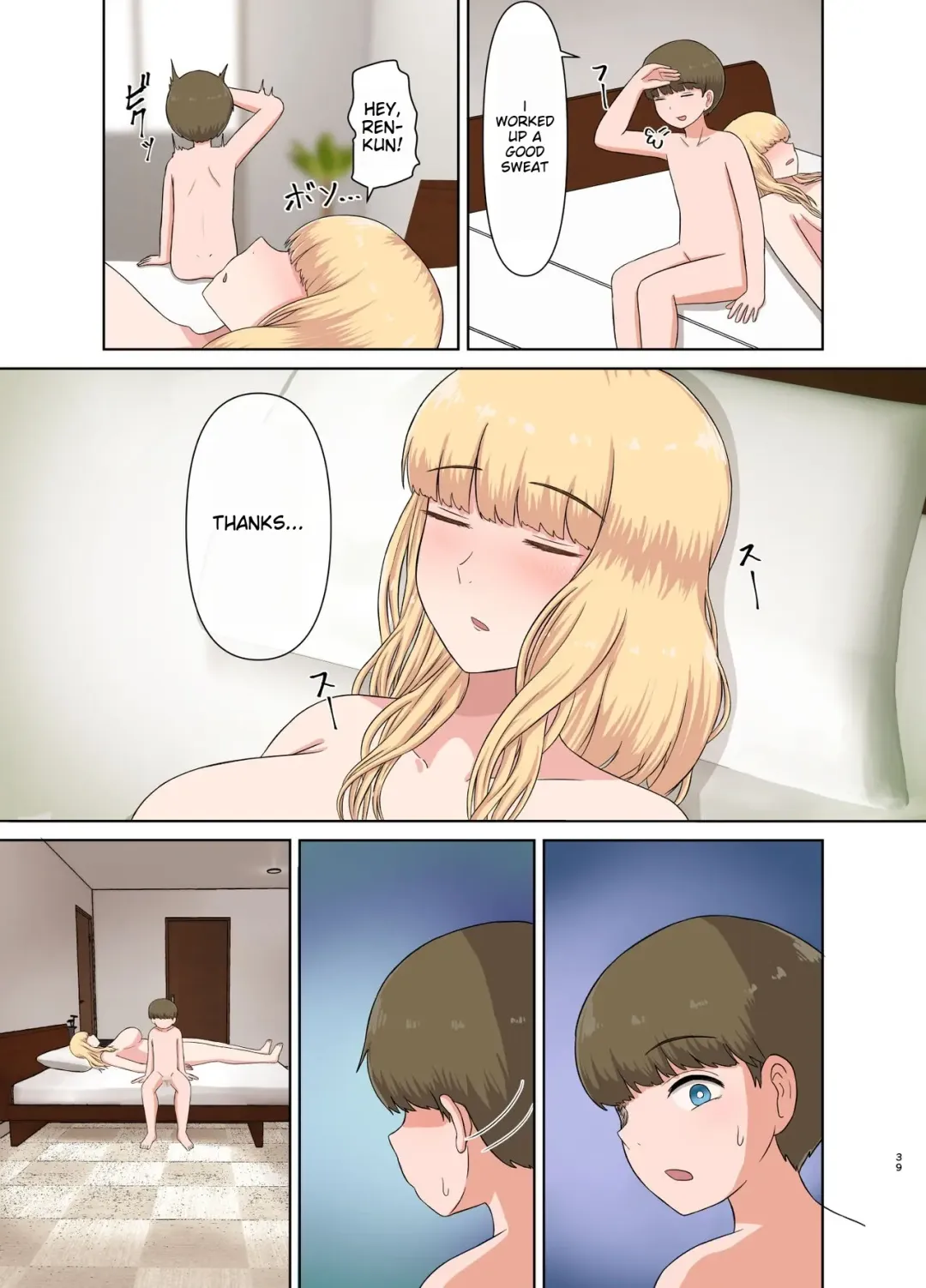 [Saitou Renji] Kinpatsu Oba-san no Suiminkan | Blonde Aunt's Sleep Rape Fhentai - Page 38