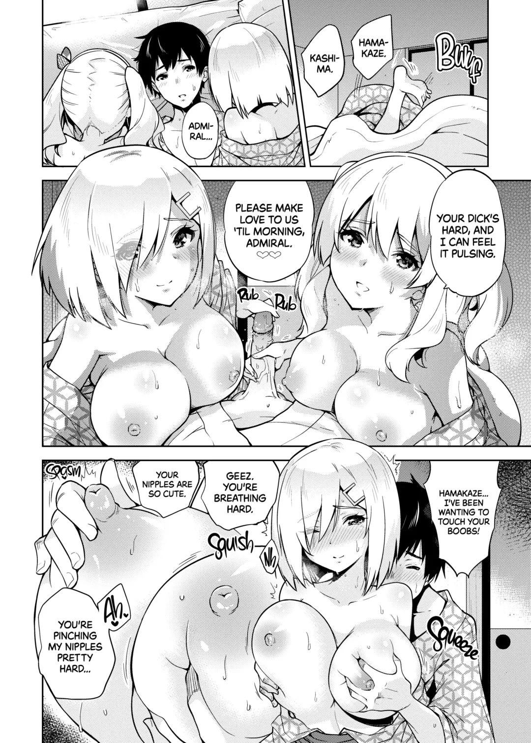 [Sarfata] Onsen Yukata na Kashima-san to Hamakaze-san to. | Hamakaze and Kashima in Hot Springs and Yukata (decensored) Fhentai - Page 13